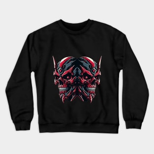 double skull face mecha style Crewneck Sweatshirt